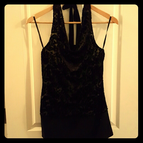 White and Black Halter Top