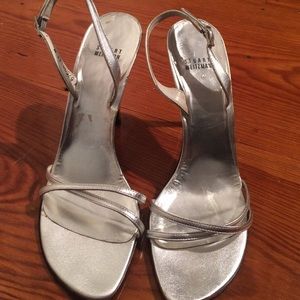 Stuart Weitzman silver sandals