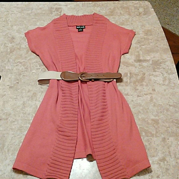 Super cute burnt orange short sleeve cardigan