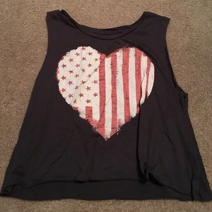 An American Eagle Fourth of July tank crop top.