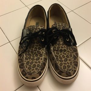 Leopard Sperrys - size 9 1/2