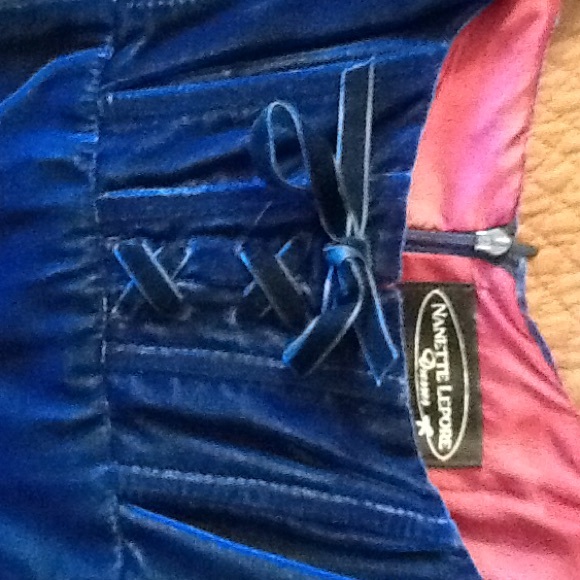 Nanette Lepore navy blue velvet dress - Picture 5 of 5