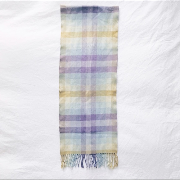 Cashmere Colorblock Plaid Scarf from England