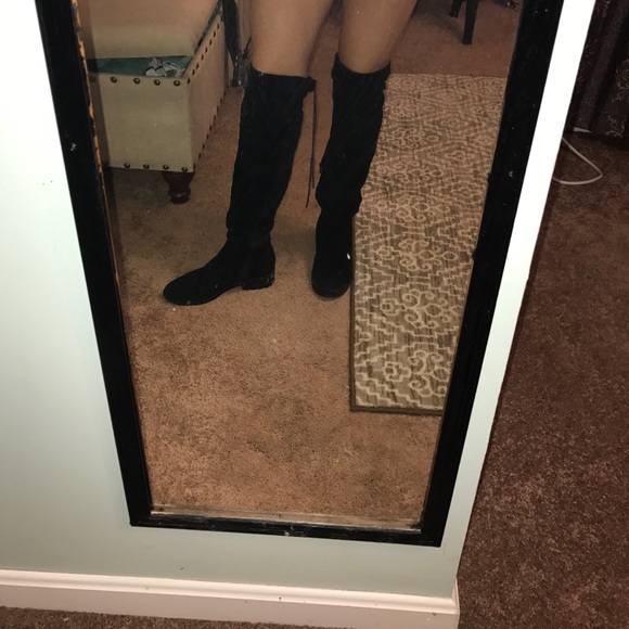 Over the knee boots. Suede in front. Size 7.5