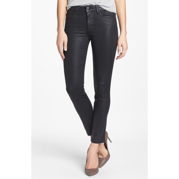 Joe's Jeans Coated Black Skinny Ankle Jeans