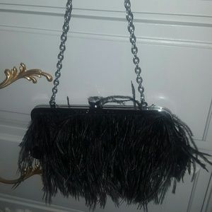 BCBG MaxAzria feather clutch