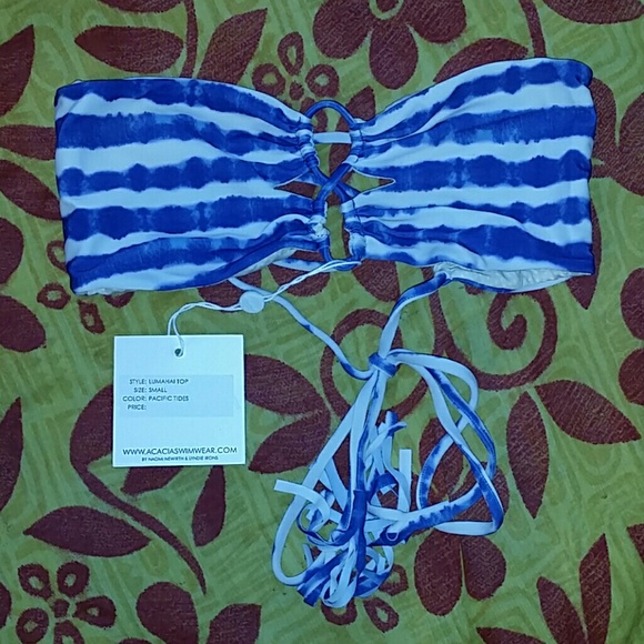 New acacia lumahai pacific tides blue bikini top S - Picture 3 of 4