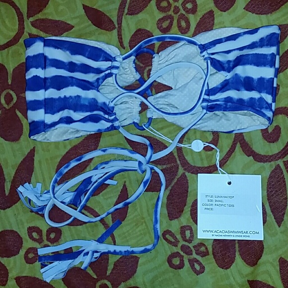 New acacia lumahai pacific tides blue bikini top S - Picture 4 of 4
