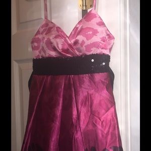 Pink, Purple, and Black Dress