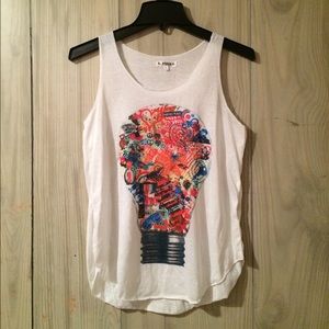 Graphic White Tank Top
