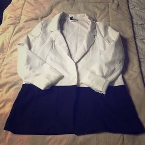 Cream and black blazer