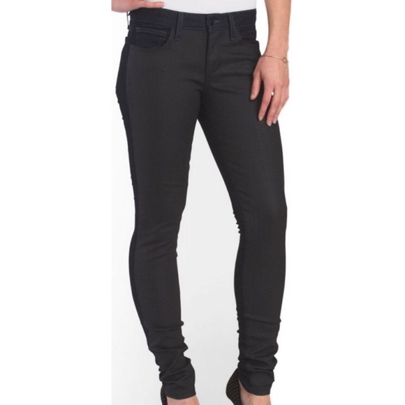 Joe's Jeans Sandra Skinny Black Coated Two Tone