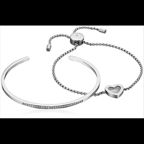 Michael Kors silver braclet set