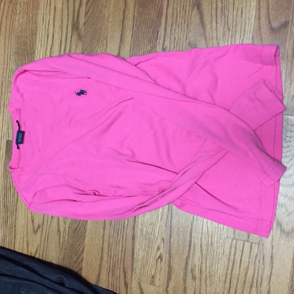 Girls pink polo long sleeve