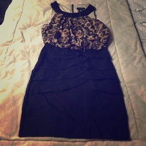 Leopard and black dress