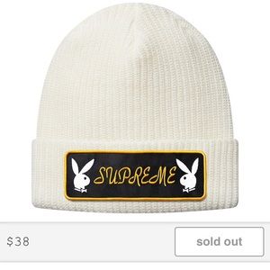 supreme x playboy beanie