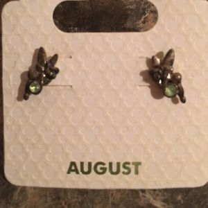 August birthstone tinker bell Disney earrings