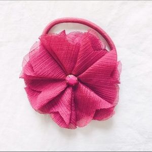 J.Crew Fuchsia Flower Hair Elastic
