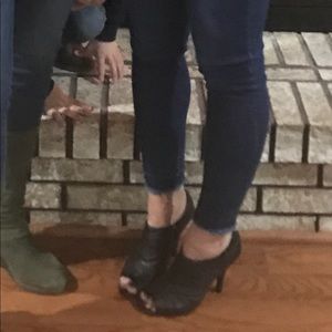 Open-toed ankle boots