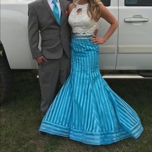 Rachel Allan two-piece mermaid prom dress
