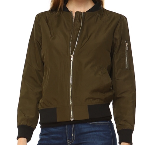Jackets & Blazers - Olive Basic Bomber Jacket 🕶
