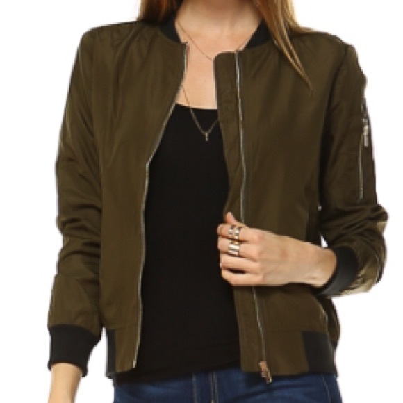 Olive Basic Bomber Jacket 🕶 - Picture 4 of 4