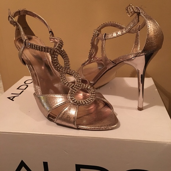 Aldo Shoes - Aldo Metallic Rhinestone Heels