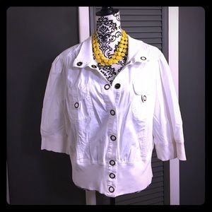 2X✨White 3/4 Sleeved Jacket