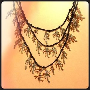 Sequin Tiered "Coral" Necklace