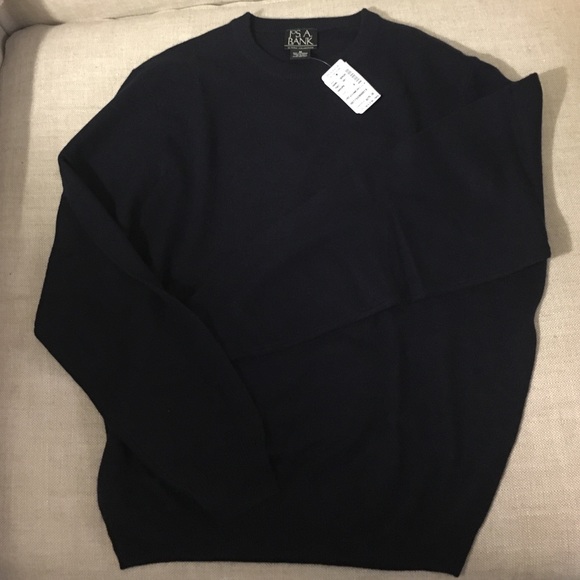 Jos A. Bank Navy cashmere Men's crew neck sweater