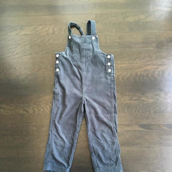 Hunter green/dark teal corduroy overalls