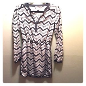 Nude/Grey long sleeve dress