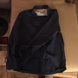 Navy blue button down