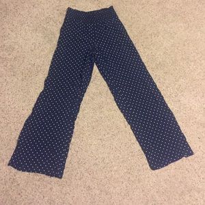 Blue pants with with polka dots