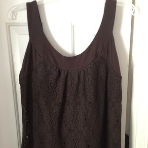 Lane Brant Chocolate Brown Lace Tank size 18