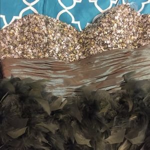 Nice prom feathered dress with nice beading