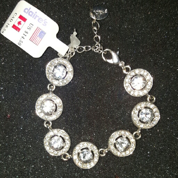 BNWT Claire's Cubic Zirconia and Silver Bracelet