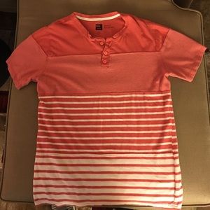 Red and white striped Henley