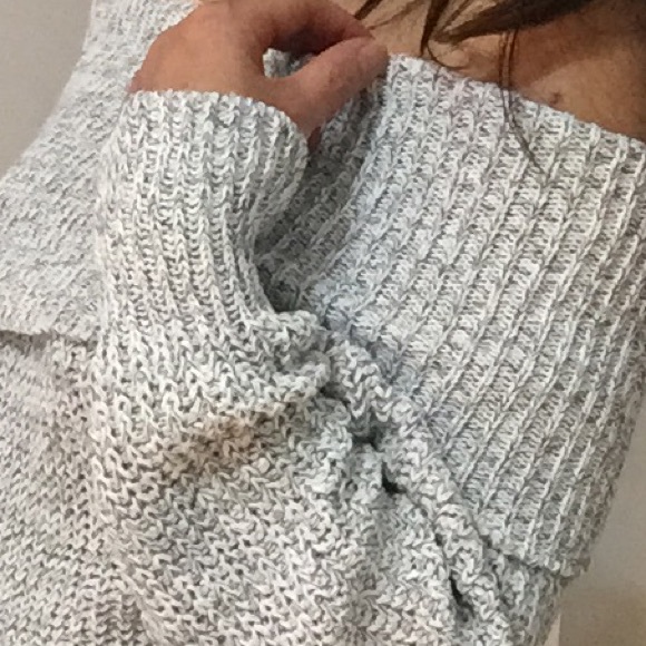 off shoulder knit sweater dress - Picture 4 of 7