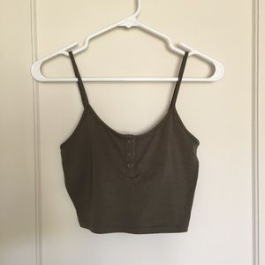 Cute olive green cropped tank
