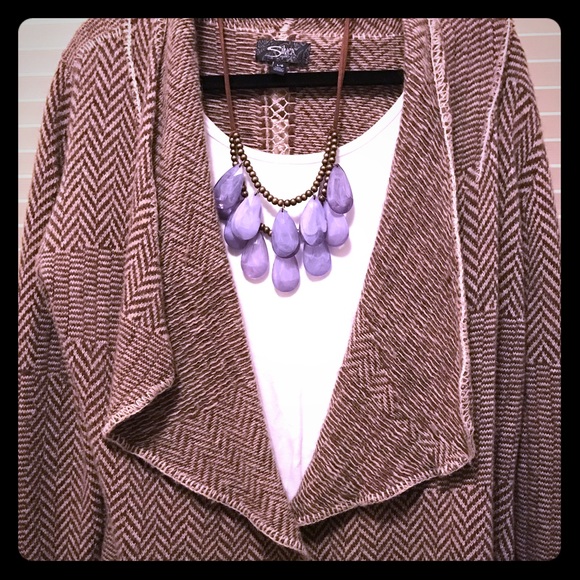 On trend Silver jeans brand lambswool cardigan