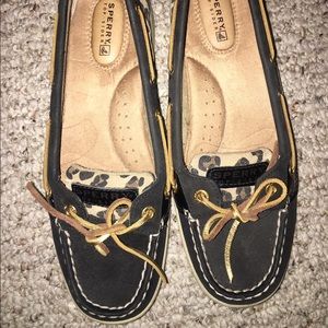 Sperry Top-Sider Leopard Print Leather Boat Shoes