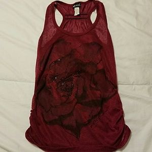 Jeweled flower tank top