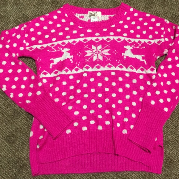 Adorable So from Kohl's neon pink sweater