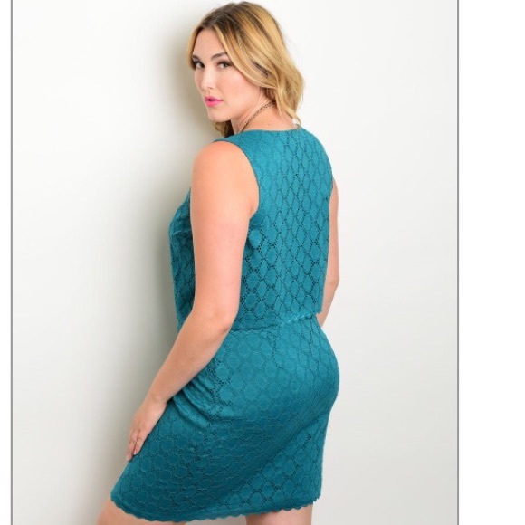 Adorable new boutique teal plus size dress - Picture 2 of 2