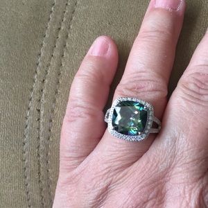 7.30 ct green mystic topaz+white sapphire 💍