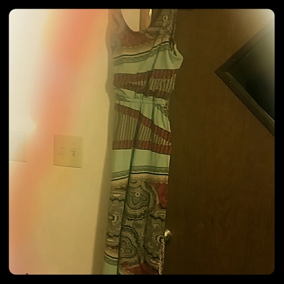 High low hem enteric desgin dress