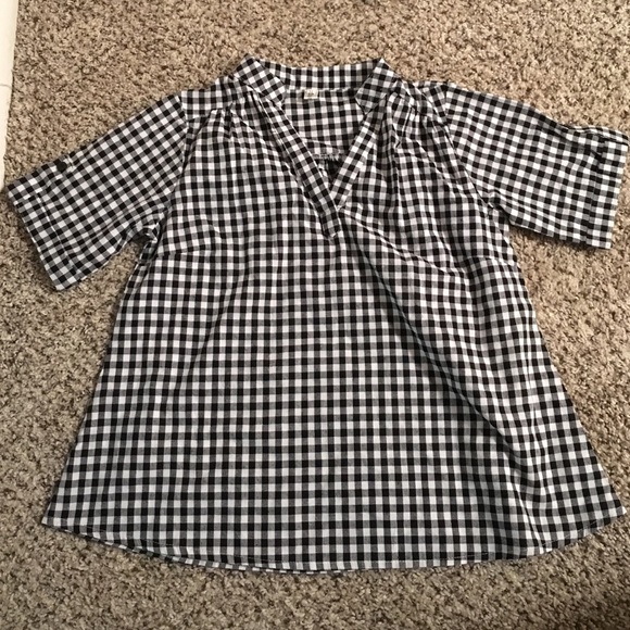 Gingham plaid top