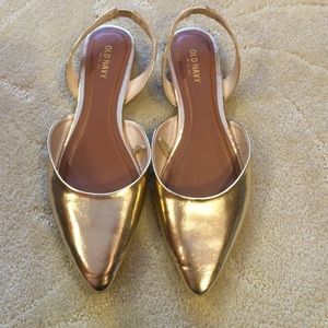 Metallic Gold Slingback Flats size 7