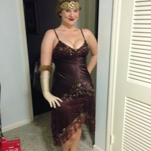 Gatsby inspired 20's Flapper Dress Sz8-10
